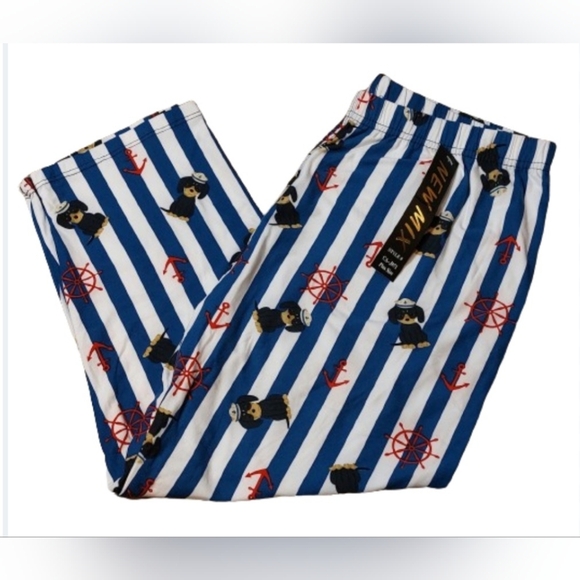 Blue and White Striped Sailor Pup legging style Capri's‎ TC 16-22 - Picture 2 of 6